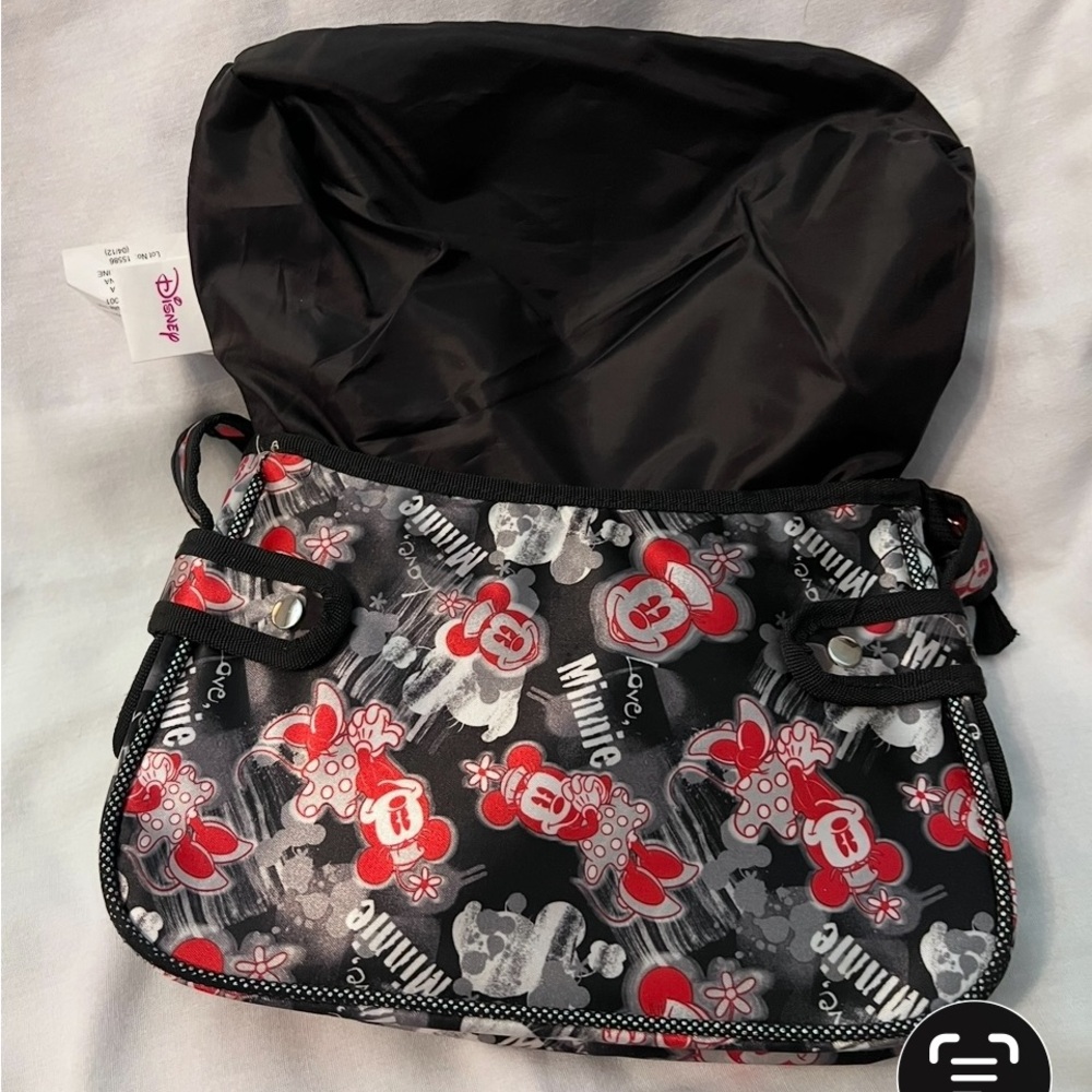 DISNEY Love Minnie Mouse Black Red Gray Arm Shoulder Hand Bag NWOT
Nylon - Picture 5 of 6